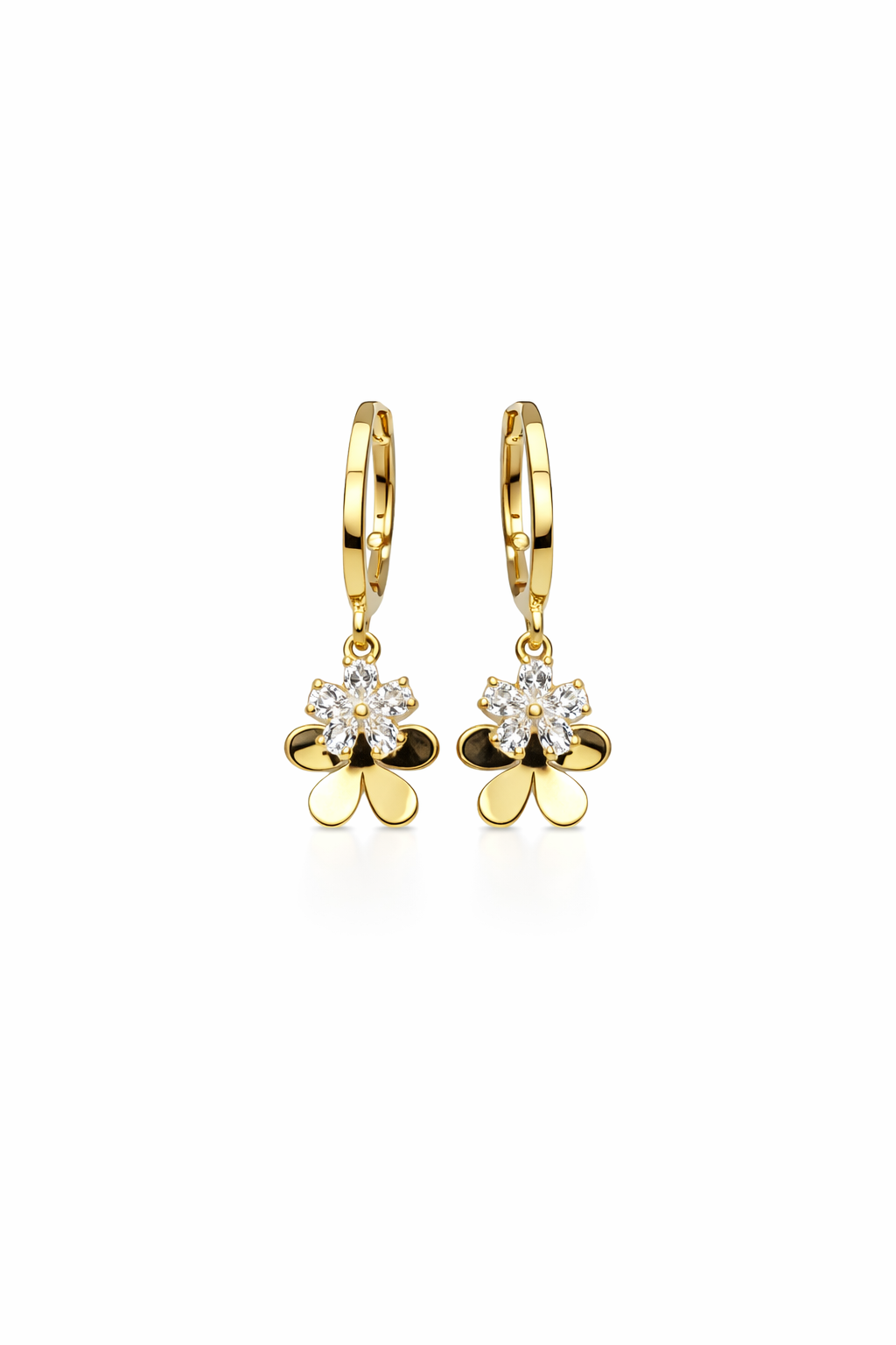 Tina çicek detaylı Altın kaplama Gümüş Küpe