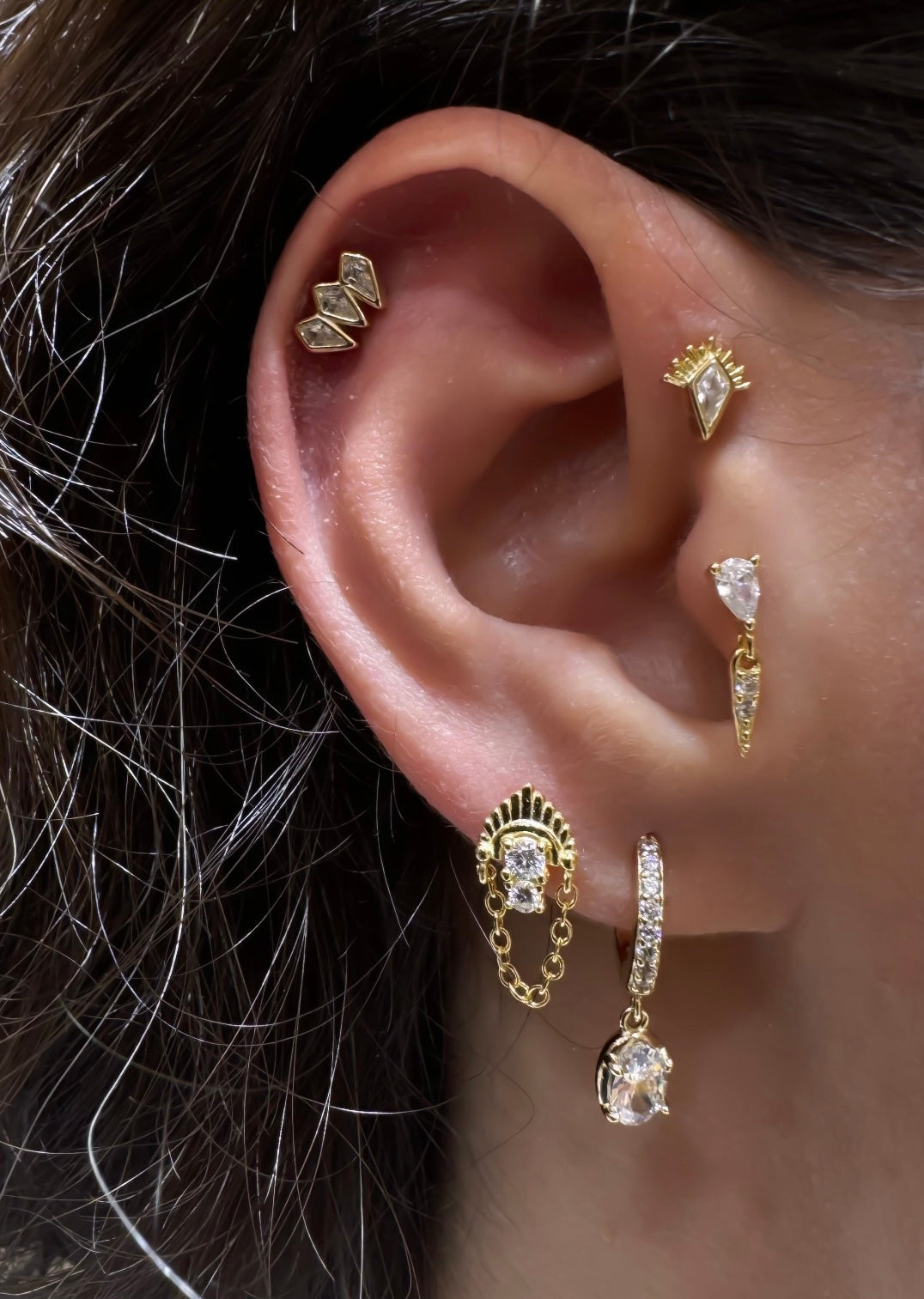 Tina 14 Altın kaplama  Gümüş 13 Piercing