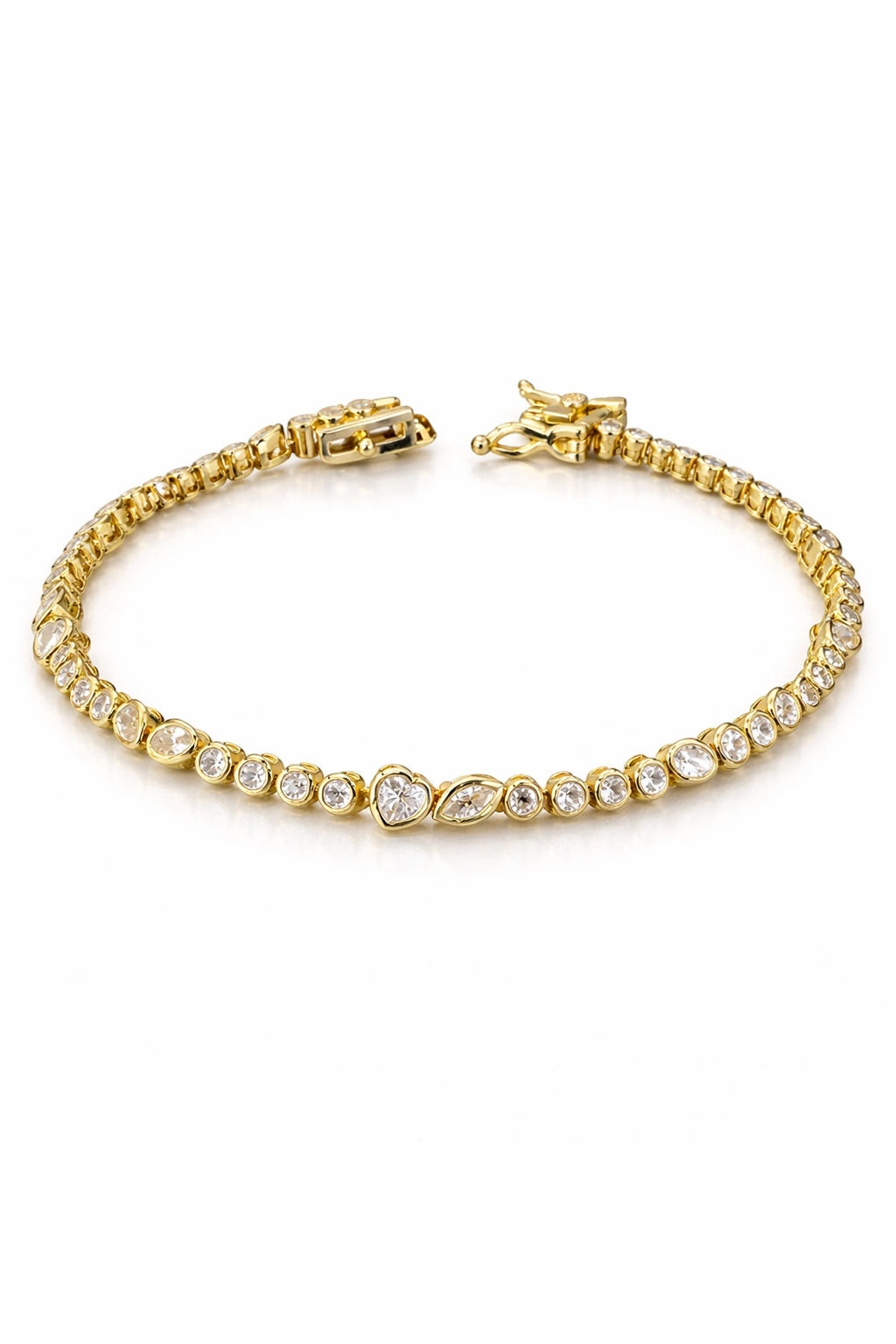 Tina Kalp detaylı suyolu Altın Kaplama Gümüş Bileklik