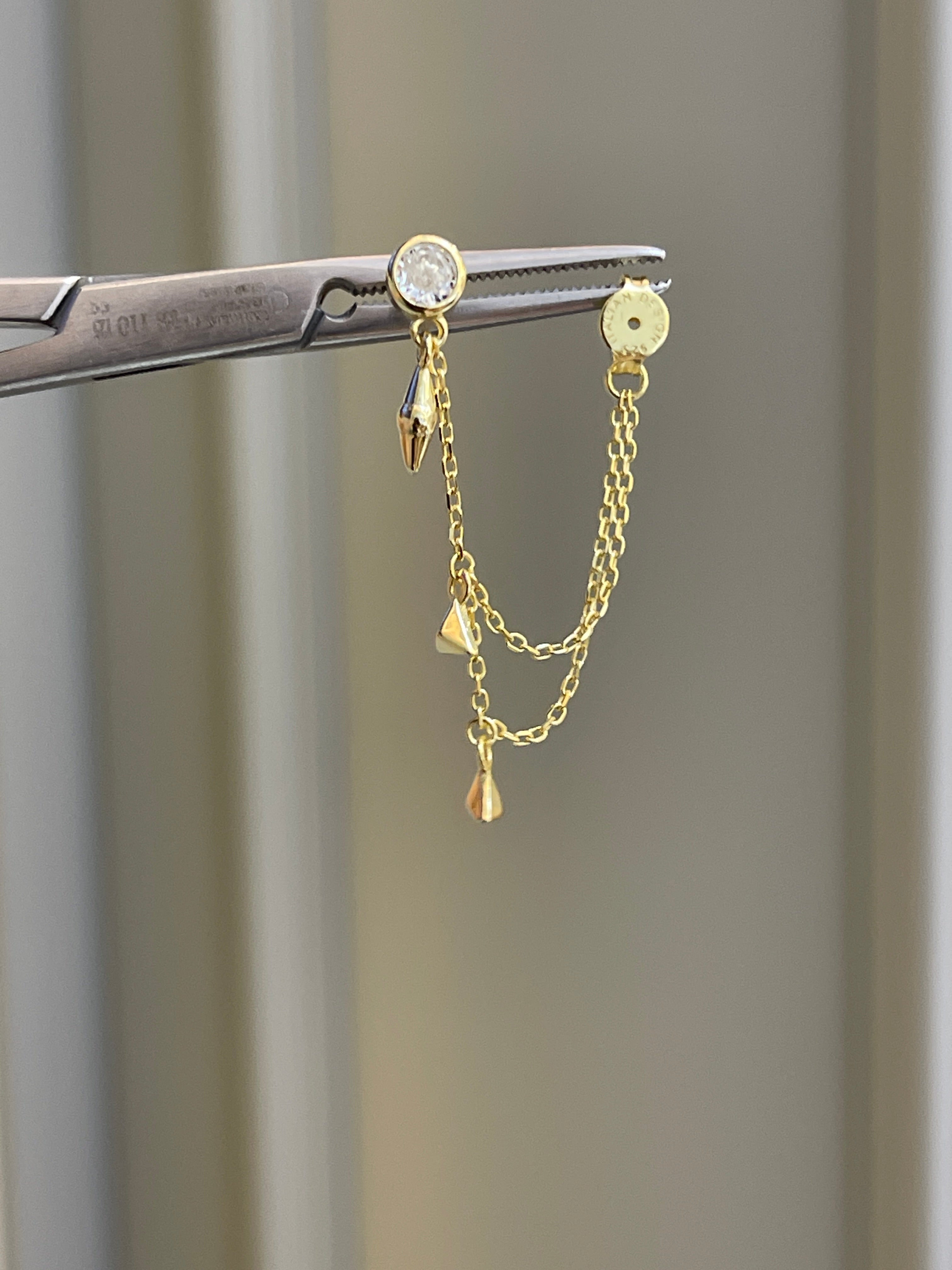 Napoli Bezel Trian Earrings