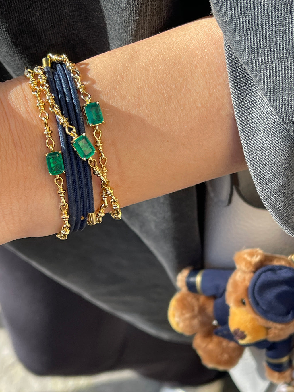 Knit Green Baguette Bileklik