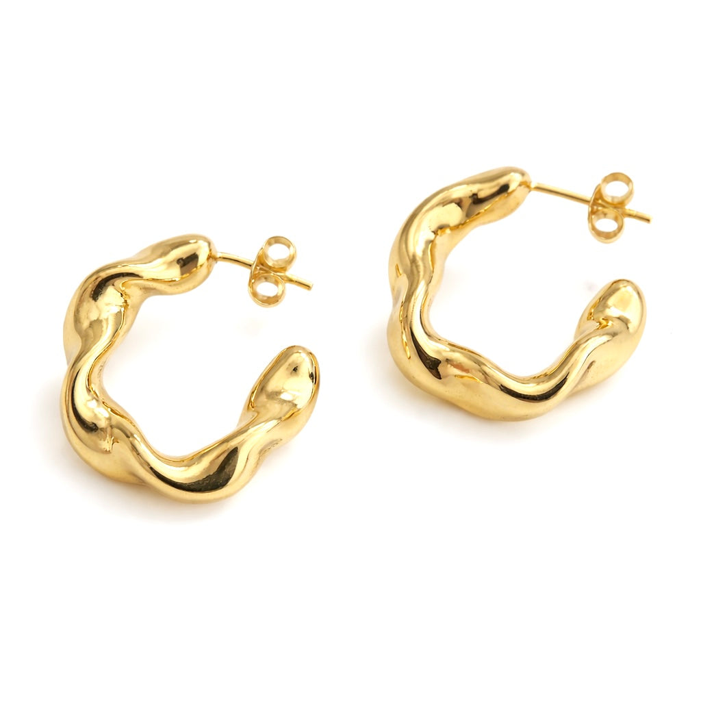 Leonie Burgu Altın kaplama Gümüş Halka Küpe