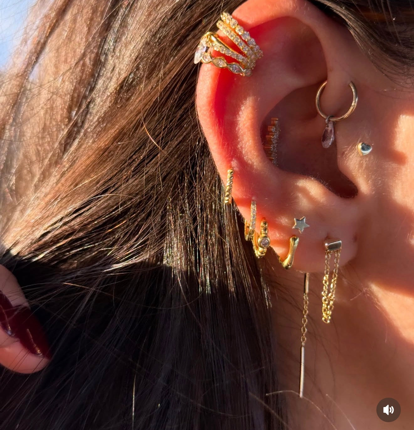 Carla Çubuk Zincirli Küpe