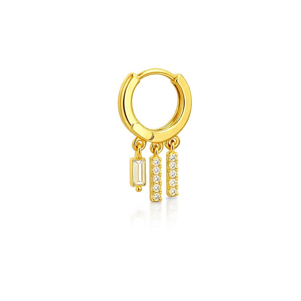 Leonie Minimal Çubuk detaylı Halka Gümüş Küpe