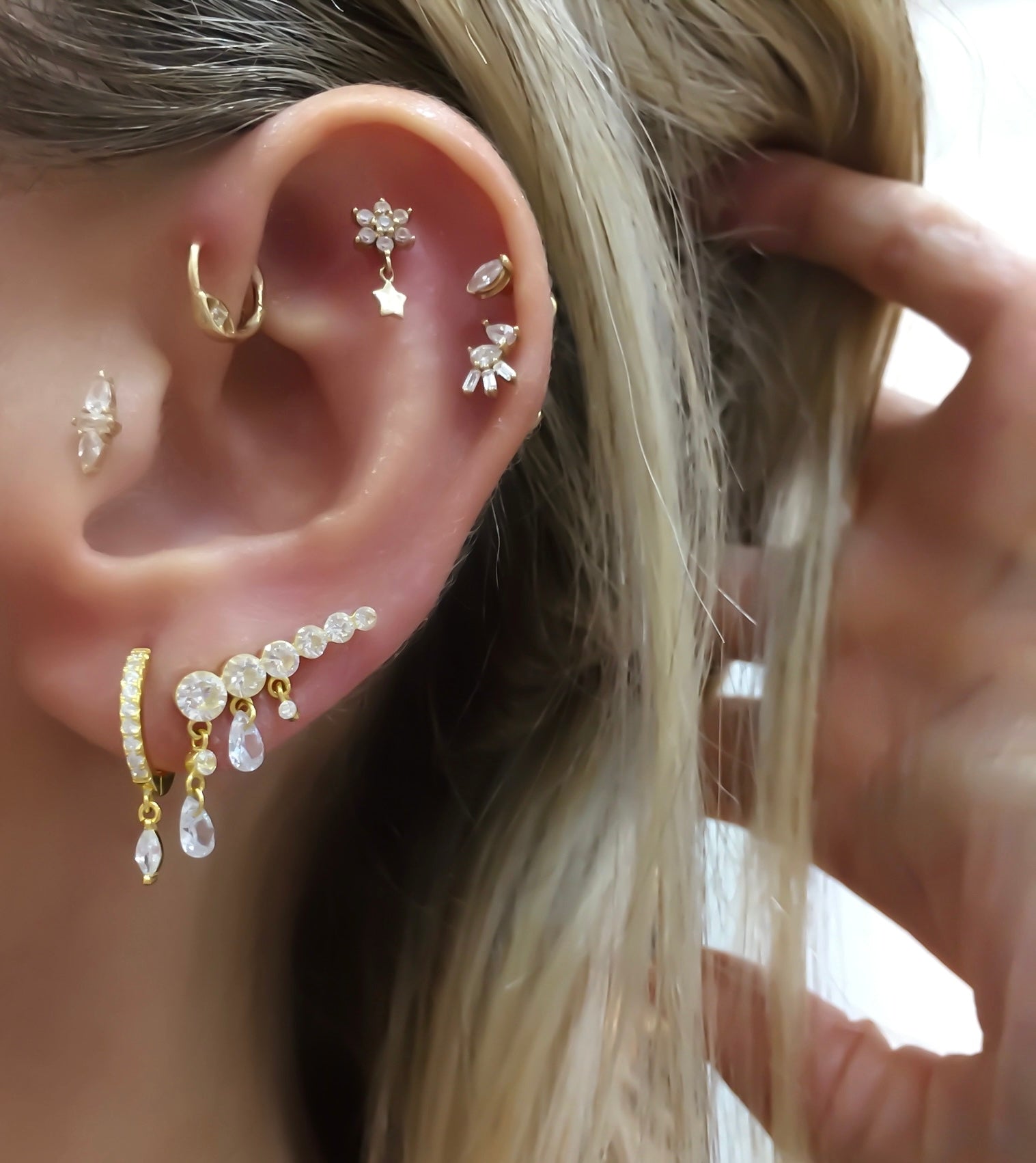 Lora Marquise Hoop Earrings