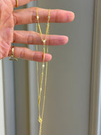 Minimal Çizgi Y Detaylı Gümüş Kolye