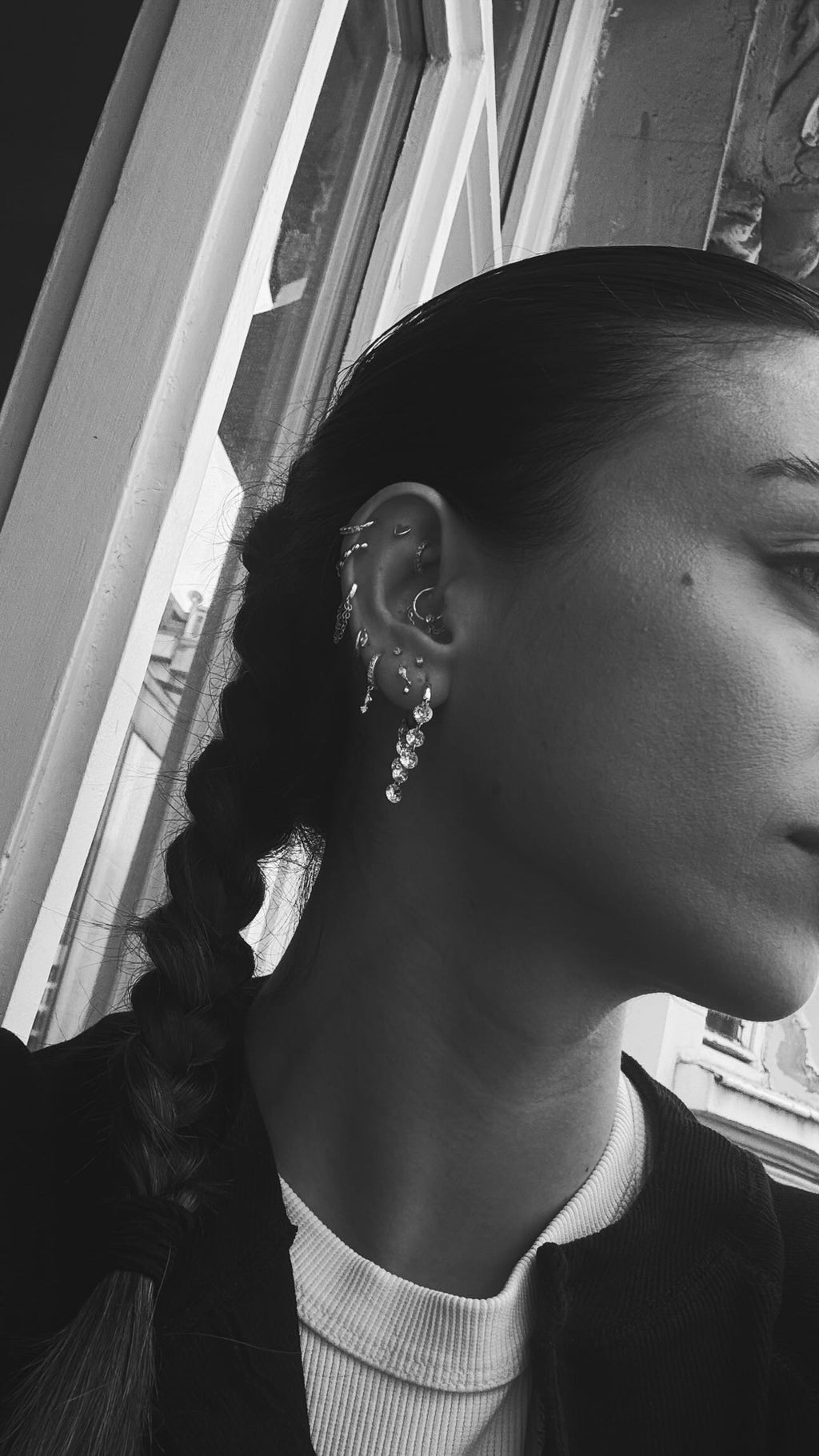 Leo Kristal Sallantılı  Altın kaplama Gümüş Küpe