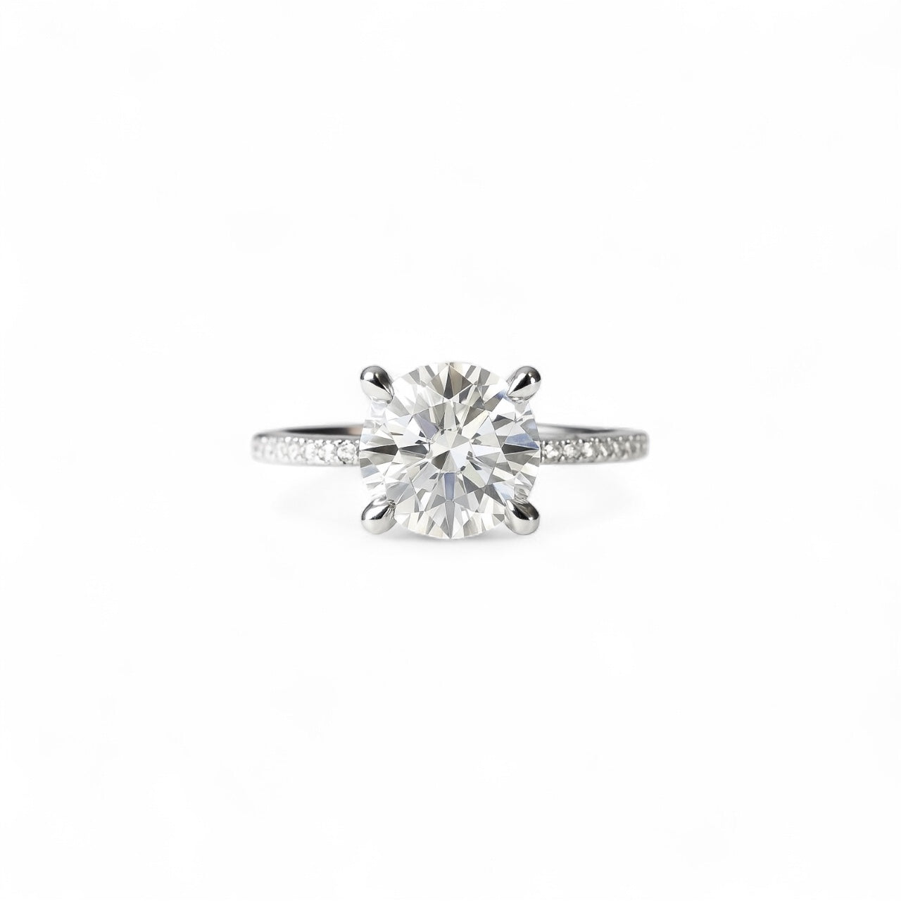 Mozanit Yuvarlak Kesim Tektaş Yüzük