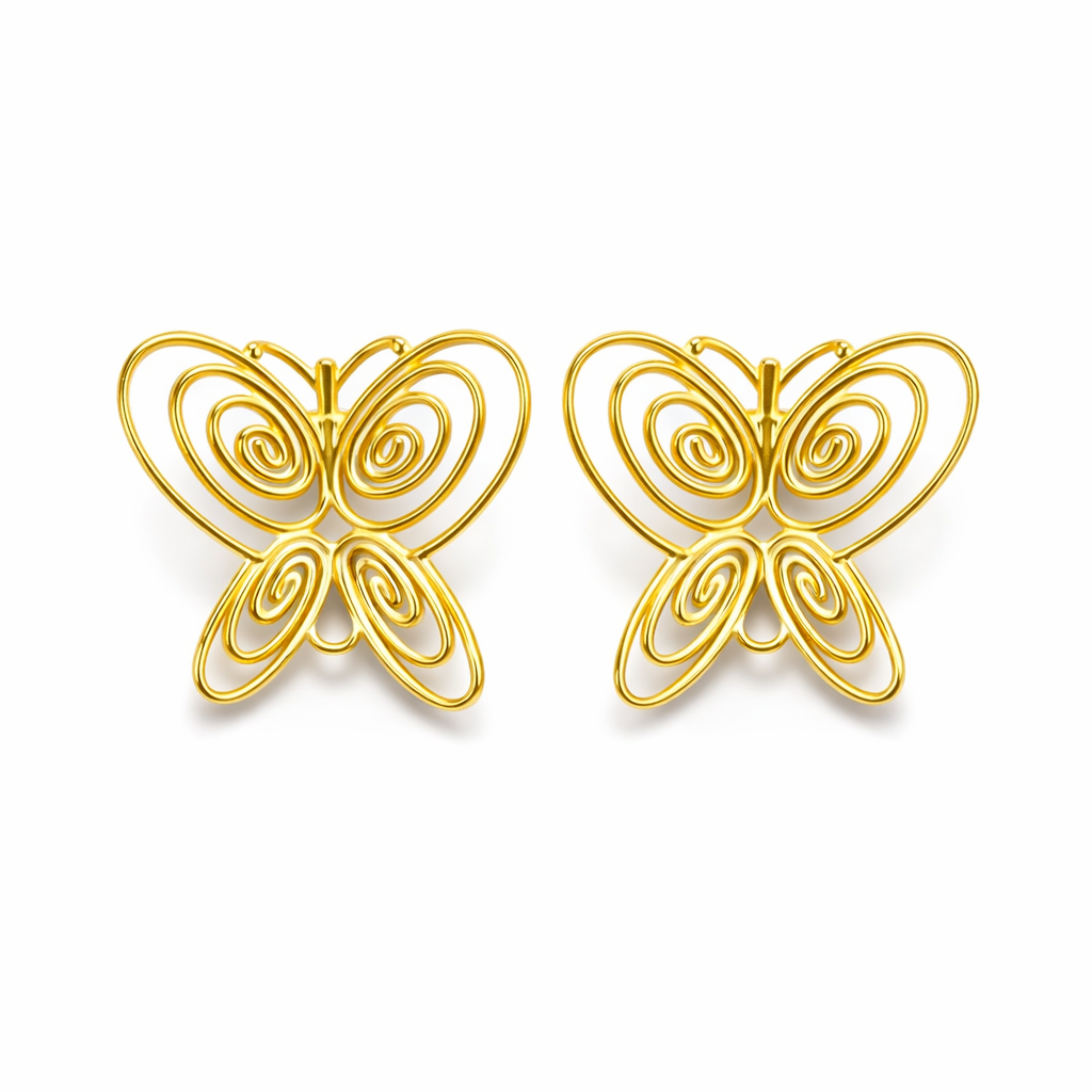 Leonie Kelebek Altın kaplama Gümüş Halka Küpe