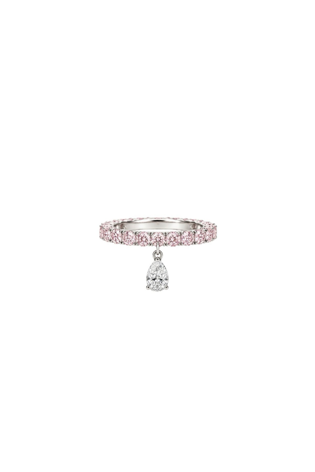 Klasik Pink Damla Tamtur 2,5 mm Serçe parmak Yüzük