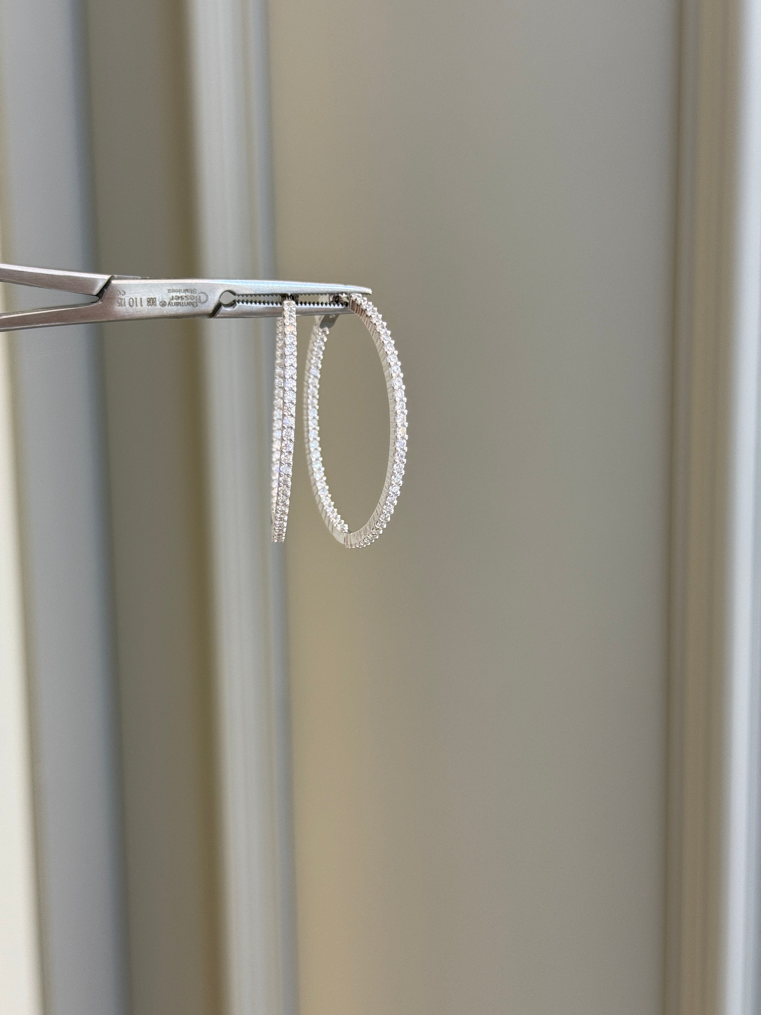 Tamtur Taşlı Halka  4,5 cm Küpe