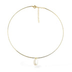 Lugo Oval inci  detaylı Cuff Kolye