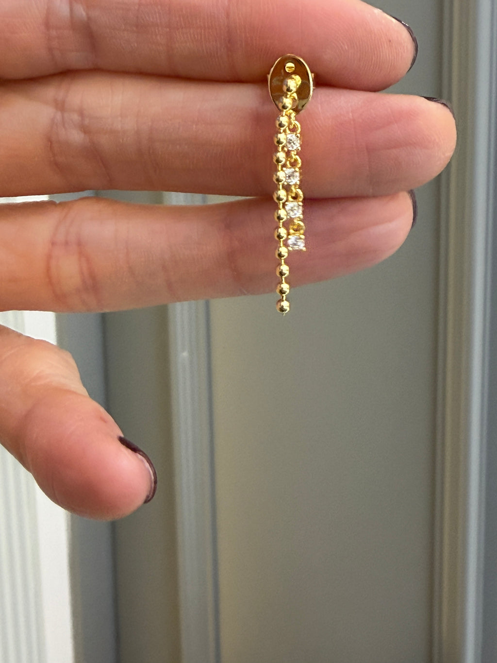 Lucca Top Taşlı Zincir detaylı Küpe