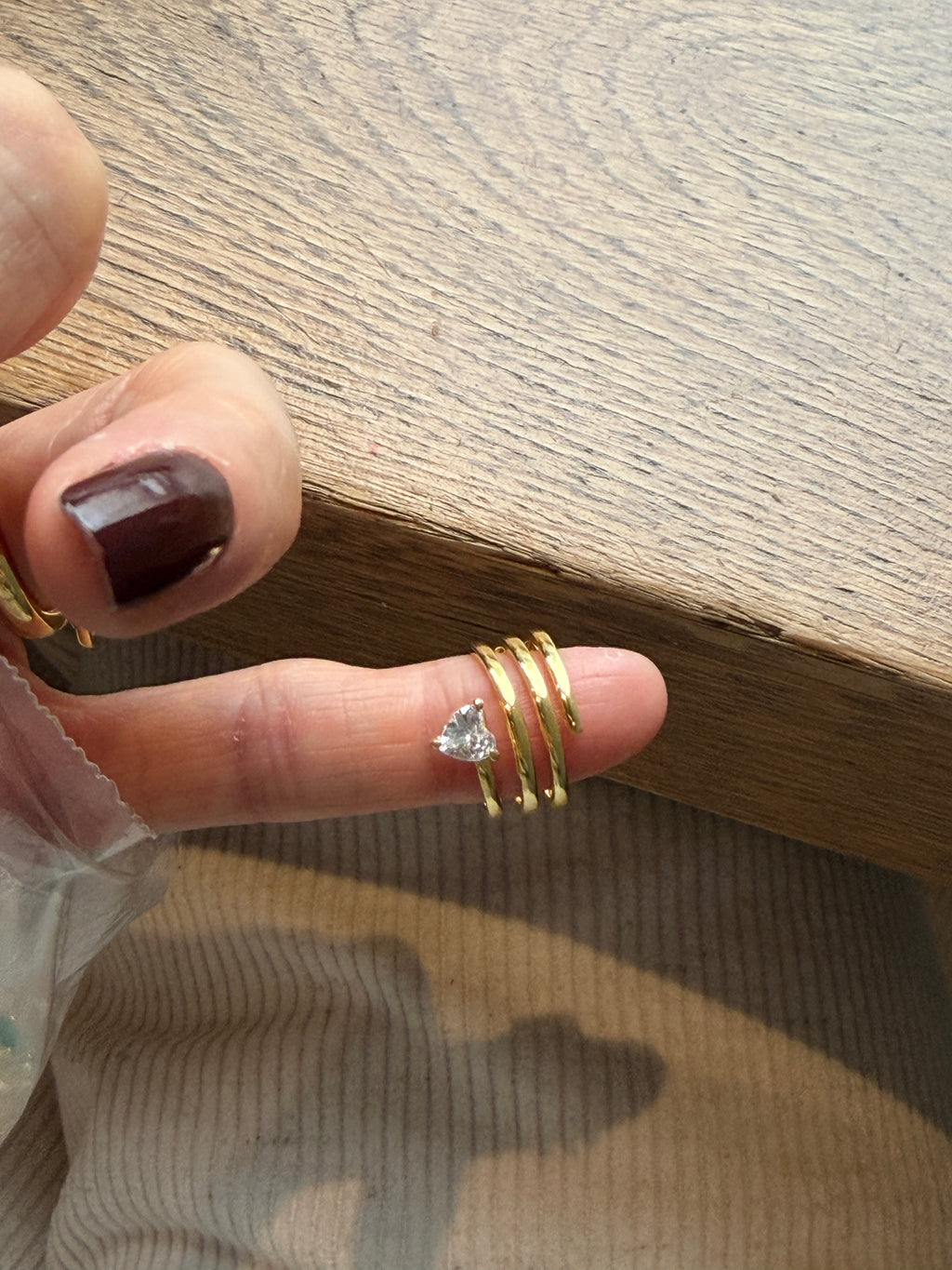 Kate Kalp Taş twist Altın Kaplama Yüzük