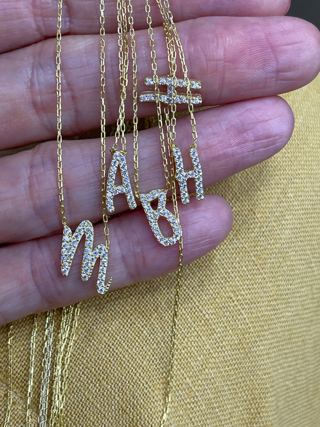 Lora Italic Side Letter Necklace