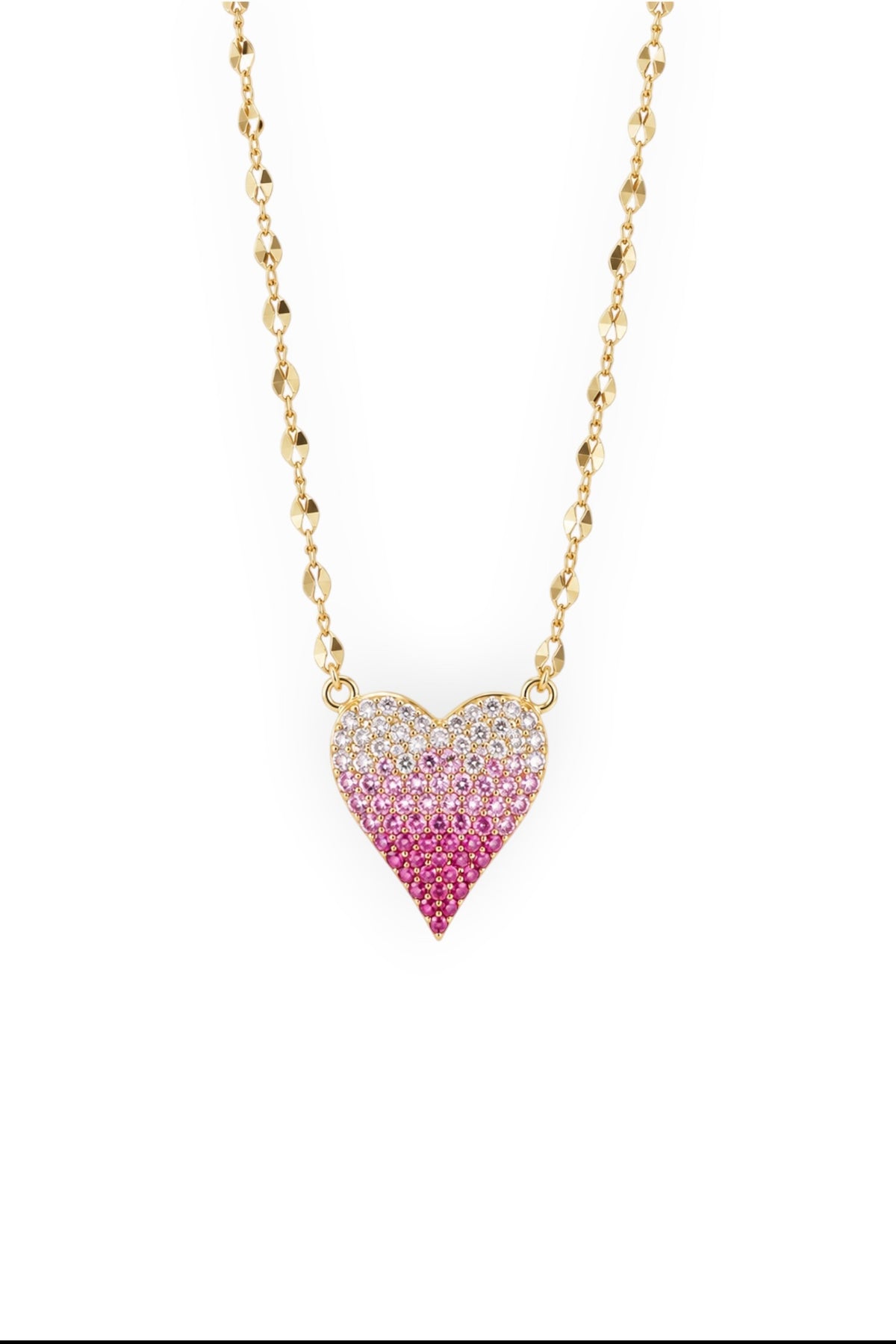 Mona Pink Kalp  degrade Kolye
