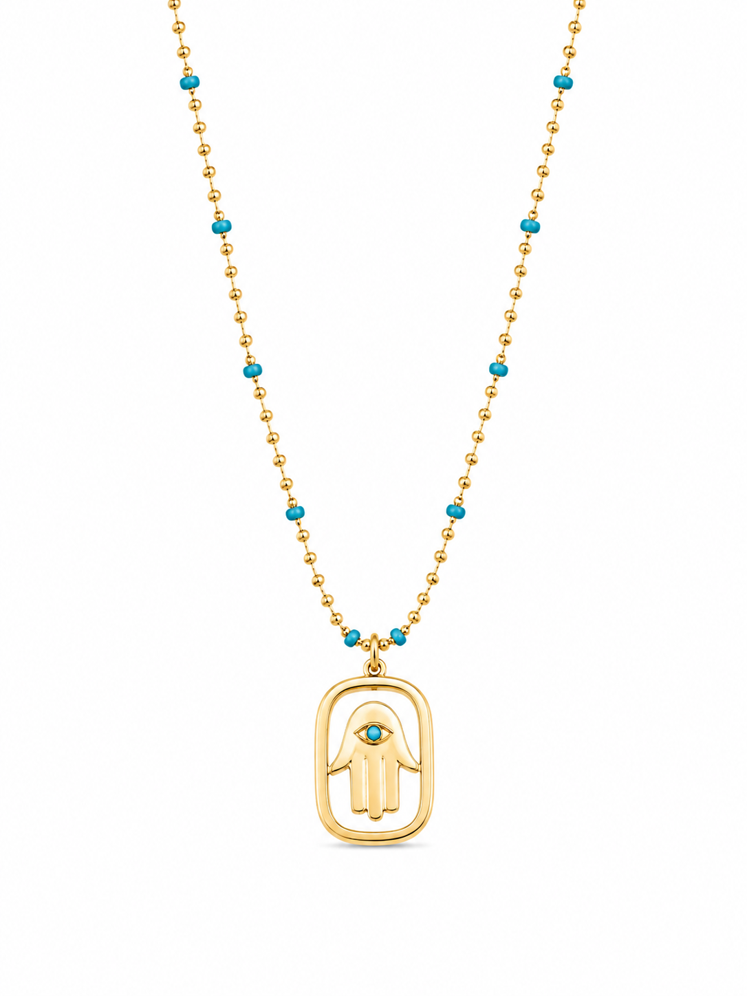 Tina Minimal Hamsa Mineli Zincir Kolye