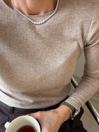 Lucca Süzme Taşlı Gümüş Suyolu Kolye