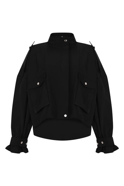 Evelyn Trençkot Siyah