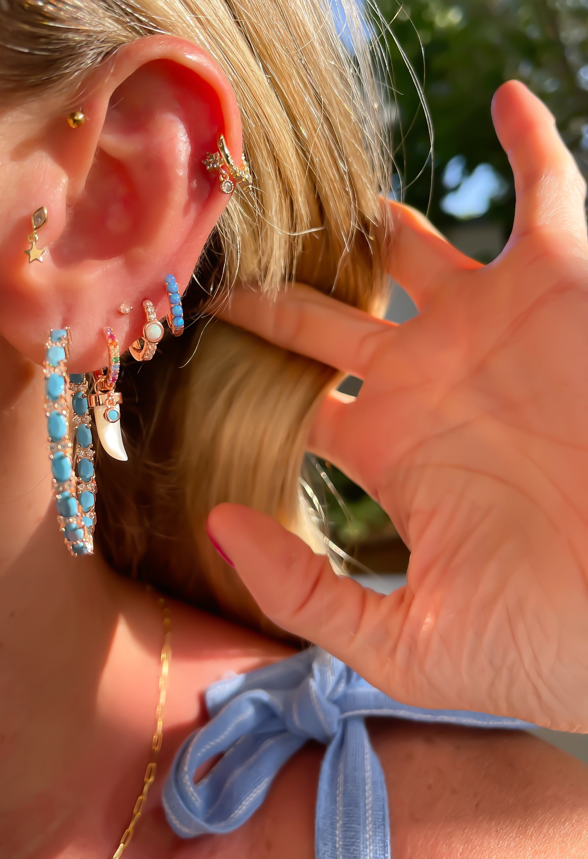 Elsa Opal Mini Huggie Earrings