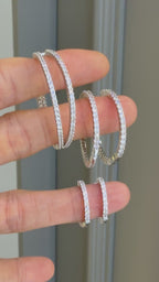 Tamtur Taşlı Halka  4,5 cm Küpe