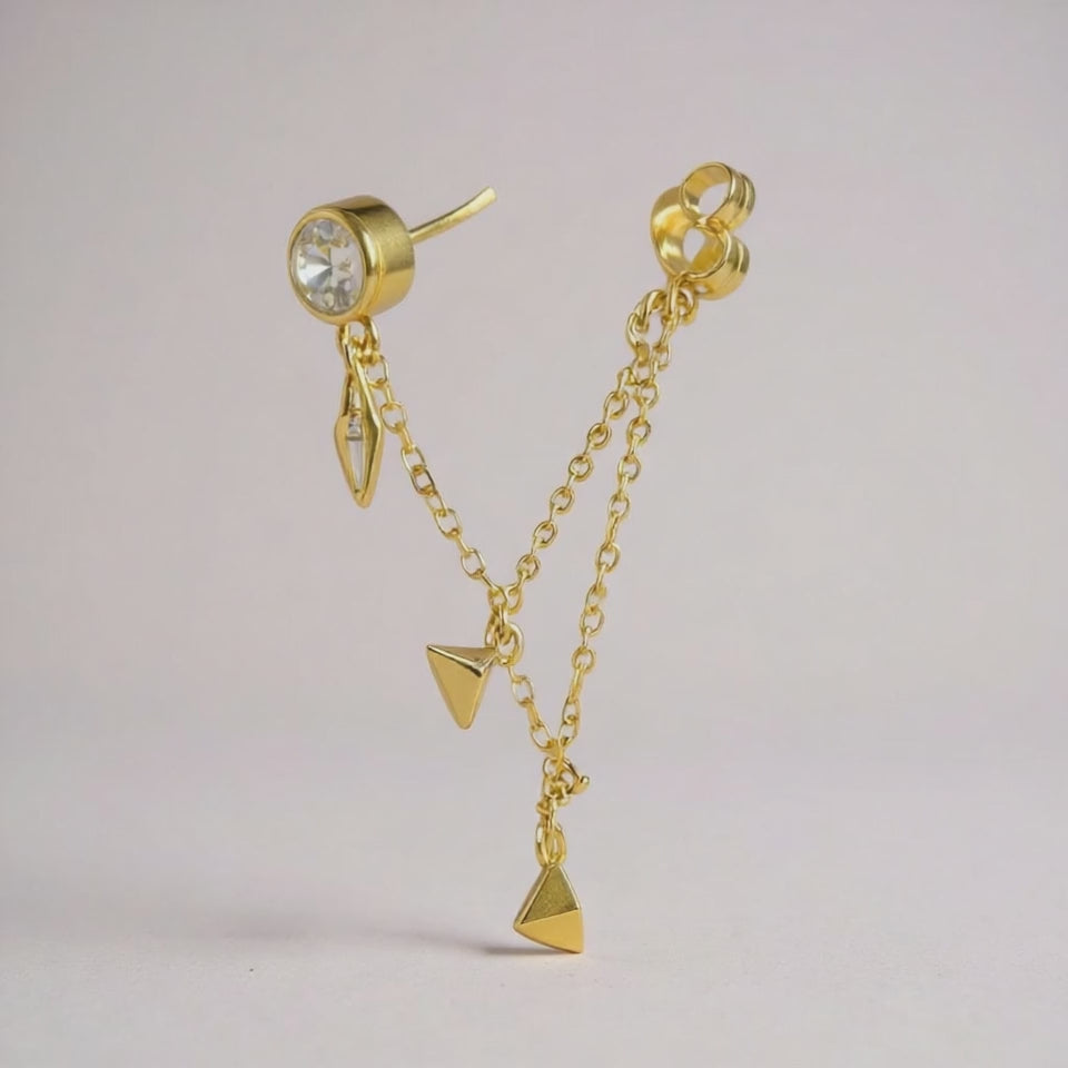 Napoli Bezel Trian Earrings