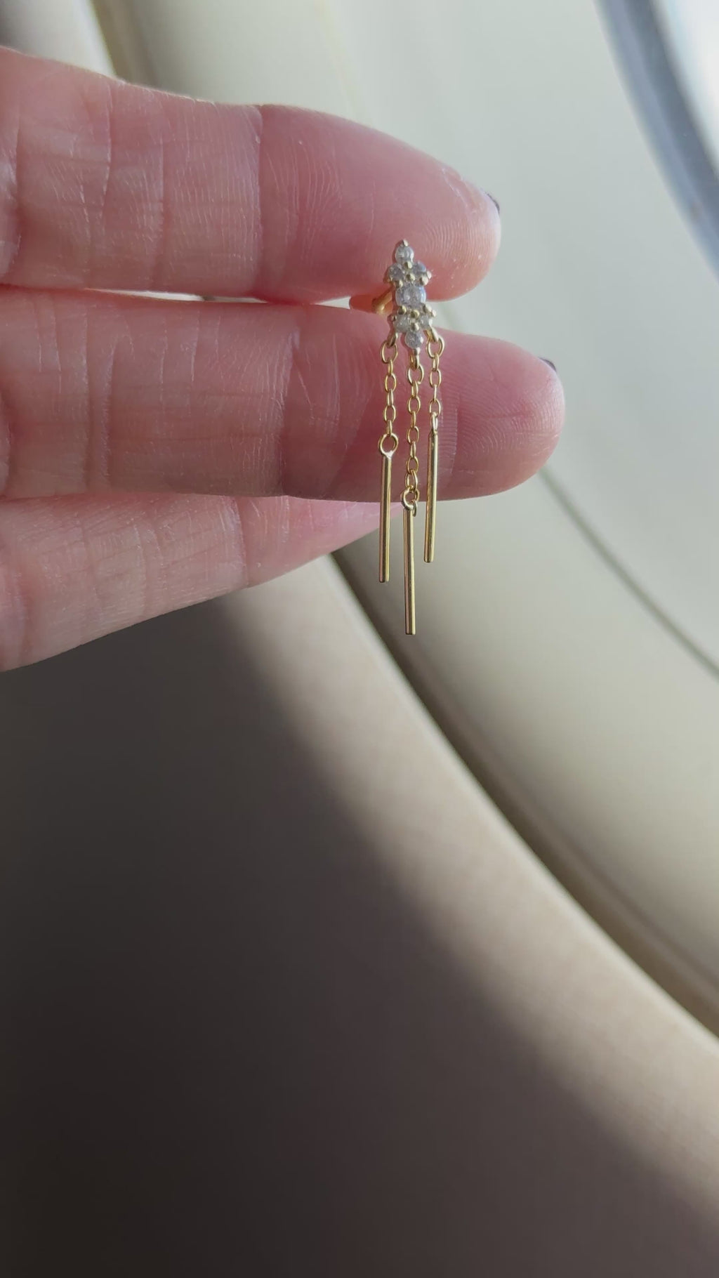 Carla 1 Zincirli Gümüş Piercing