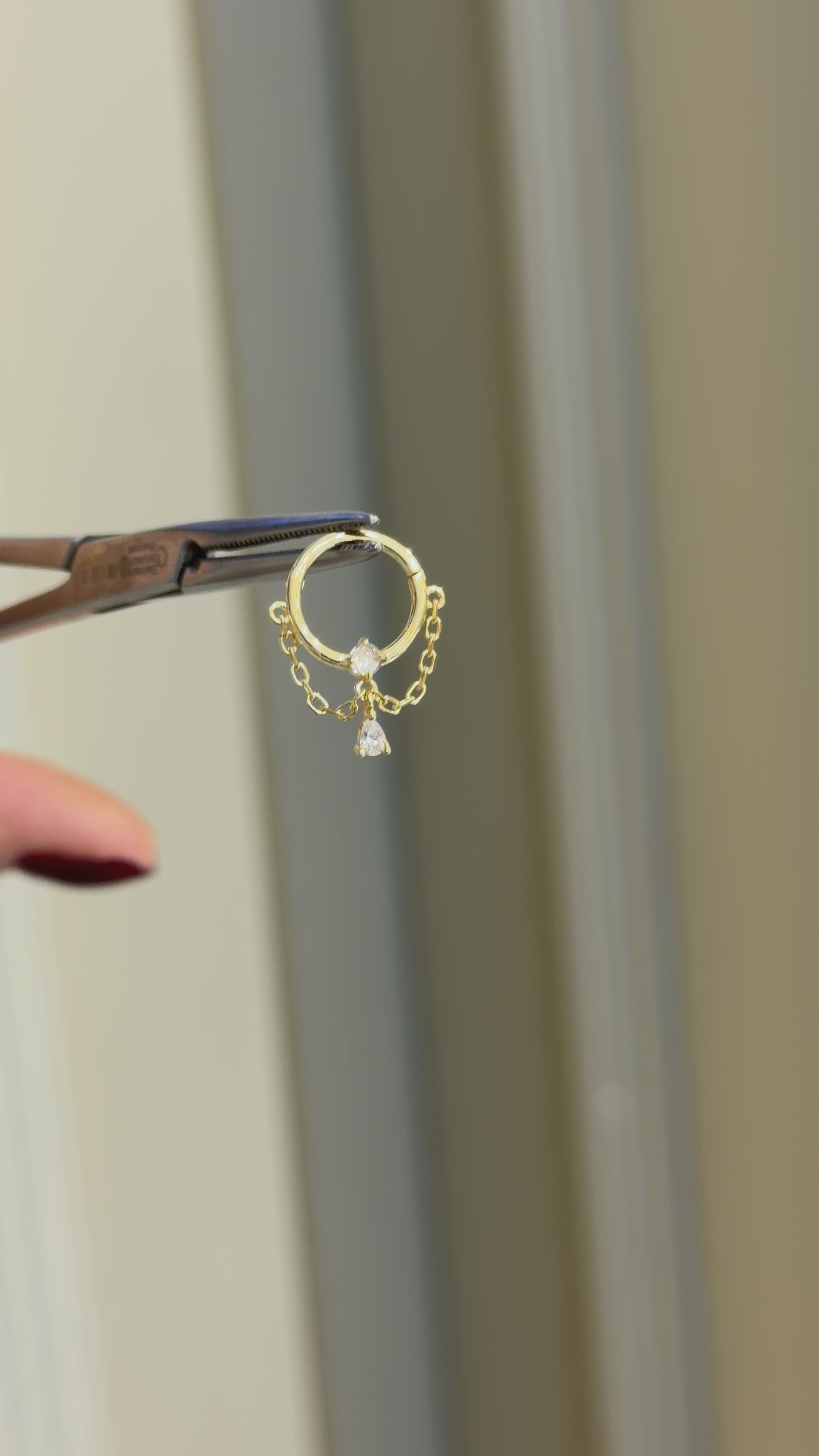 Lucca 1 Altın kaplama halka Gümüş Piercing