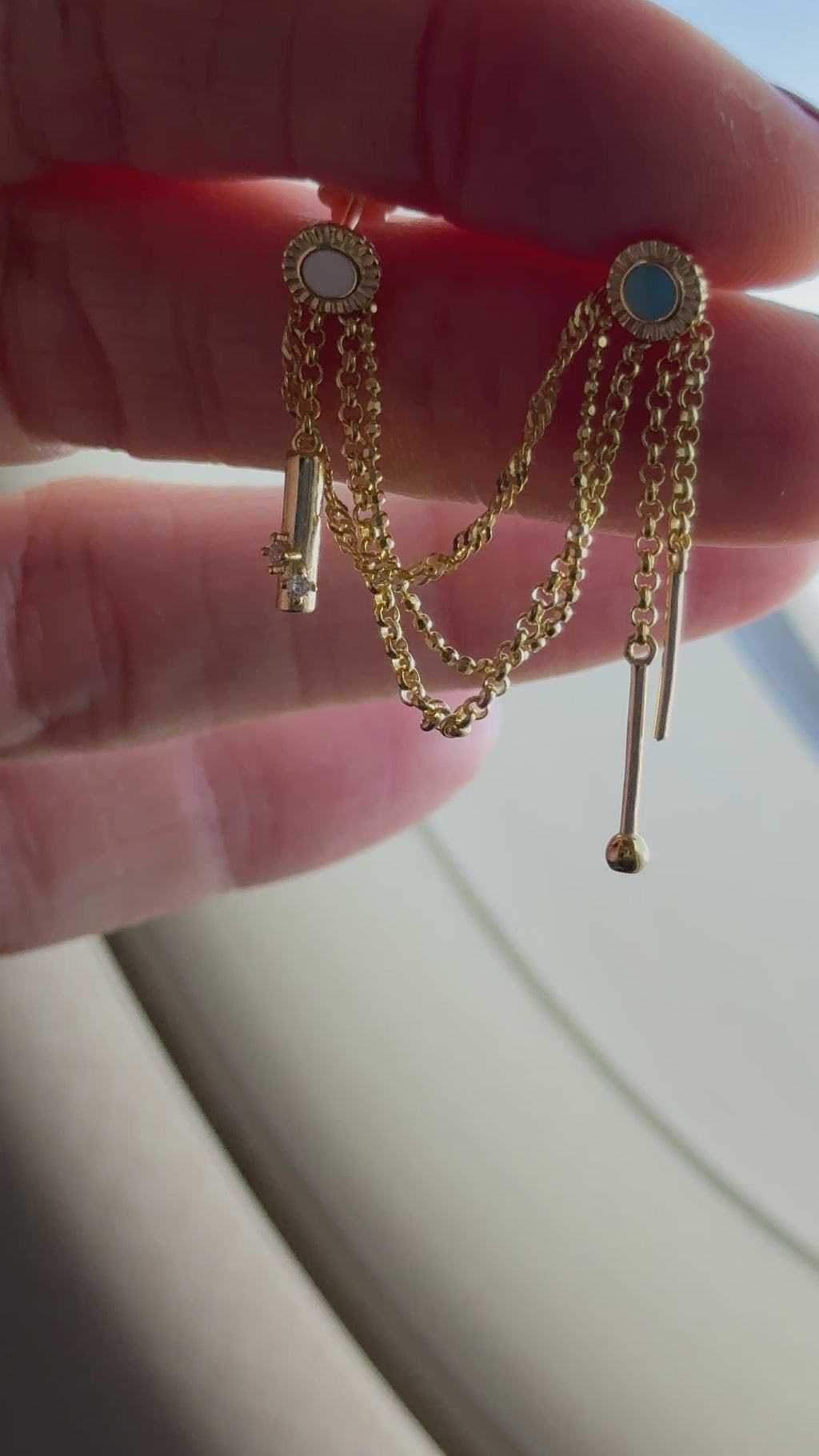 Carla 2 Zincirli Gümüş Piercing