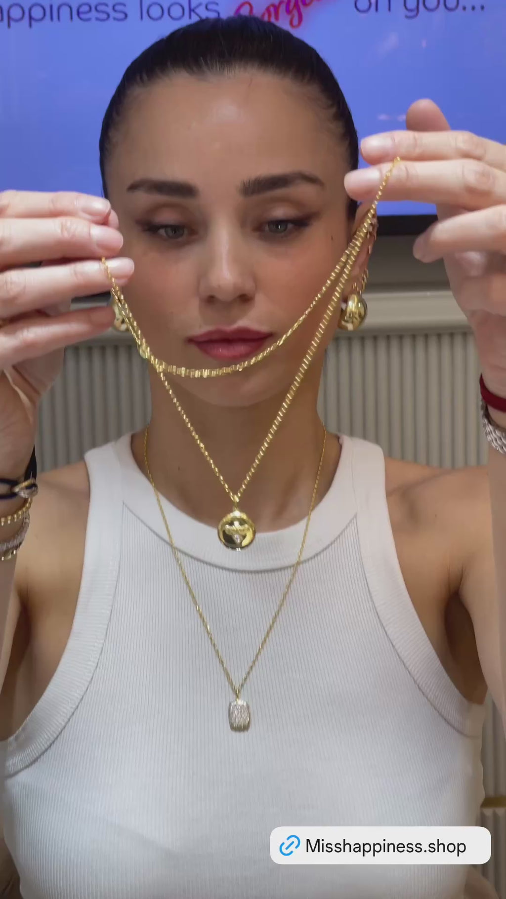 Derry Covered Locket 3 Necklace