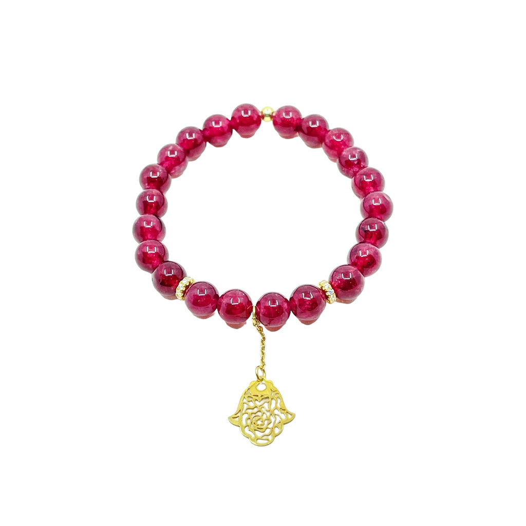 Natural Stone Hamsa Bracelet
