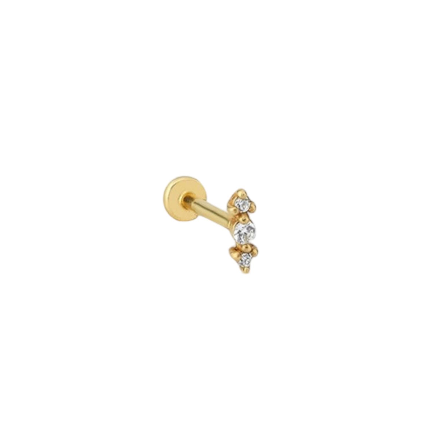 Baller 14K Gold 3 Piercing