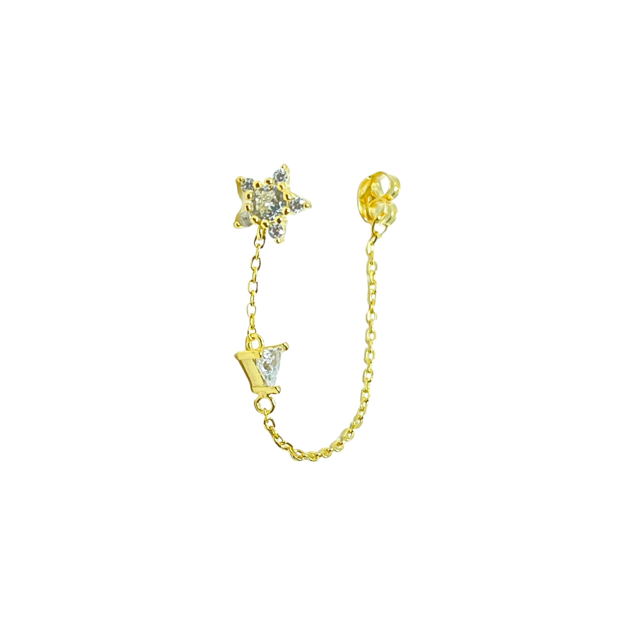 Ashly Star Short Chain Earrings