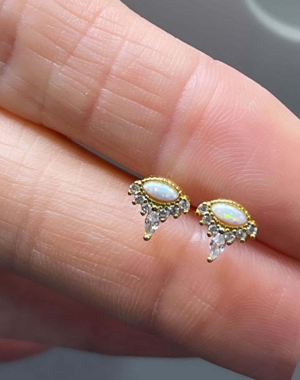 Lizza Opal Eye Earrings