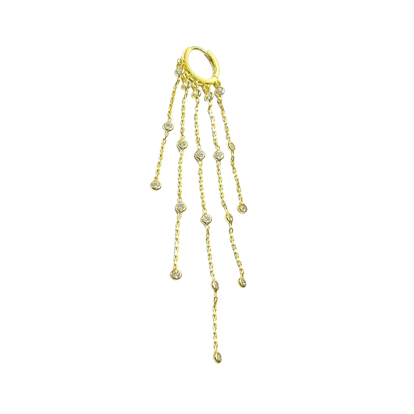 Betty Bezel Chain Earrings
