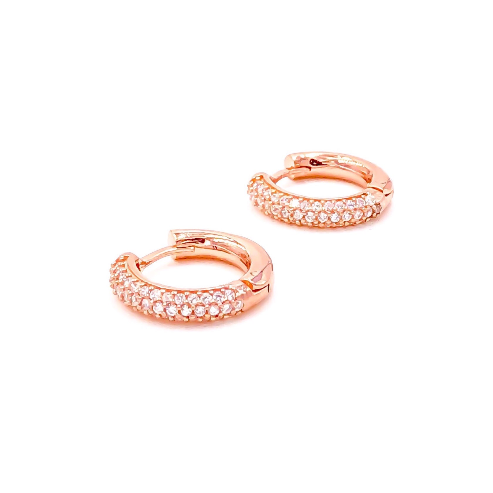 Taşlı Kalın Halka Küpe