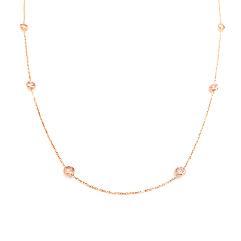 1 m  Beyaz Taş Kolye