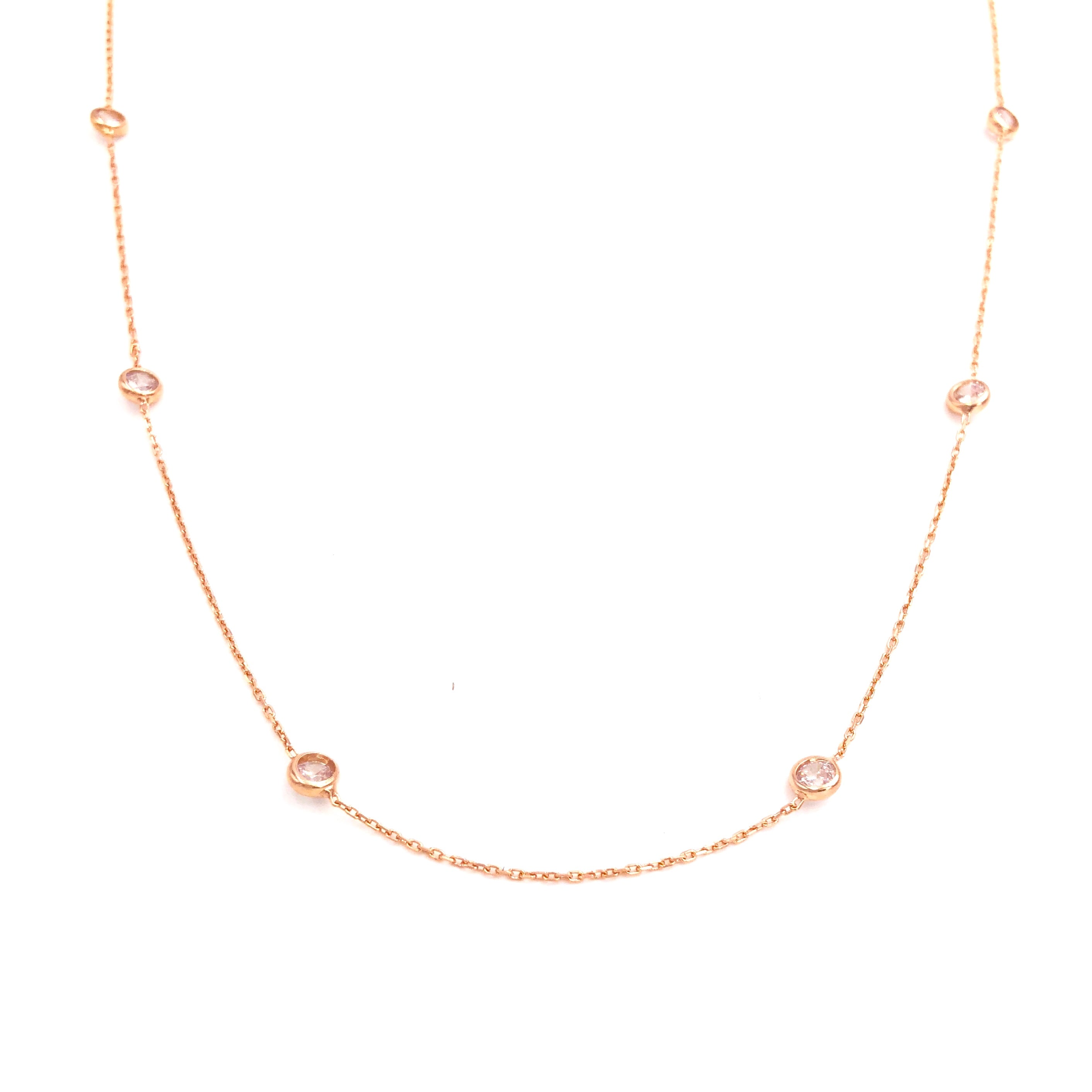 1 m  Beyaz Taş Kolye