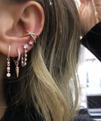 Tektaş Taşlı Zincir Küpe