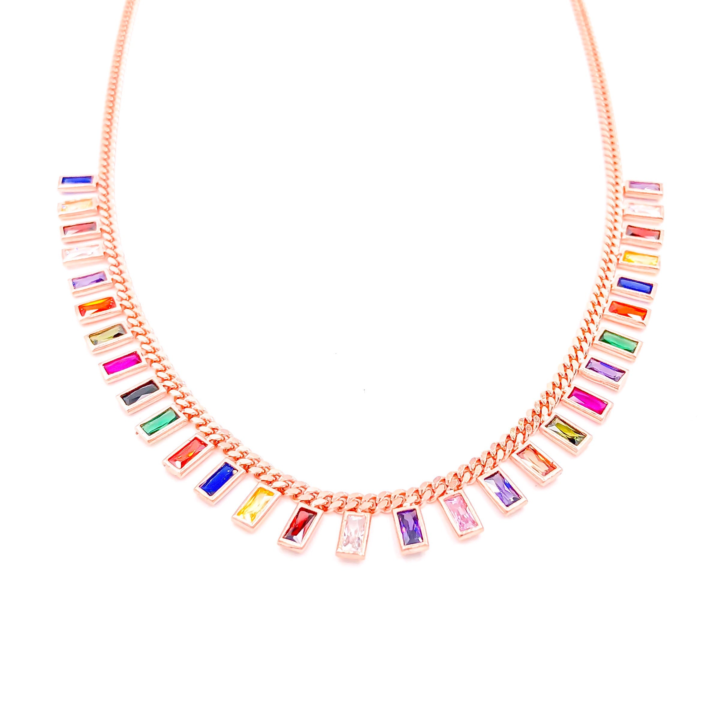 Renkli Taşlı Baget Choker