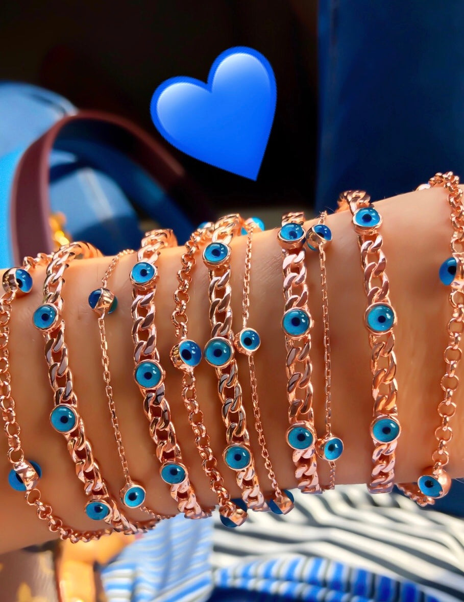 Tek sıra Cam Göz Bileklik