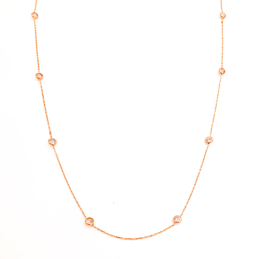 1 m  Beyaz Taş Kolye