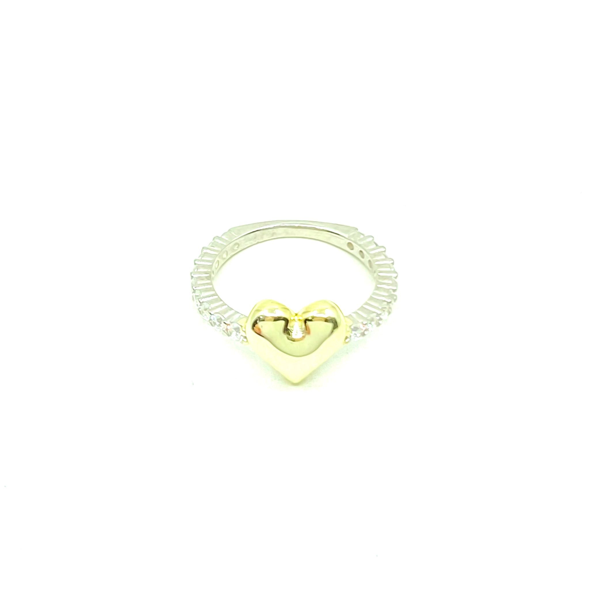 Two Tone Bombe Heart Ring
