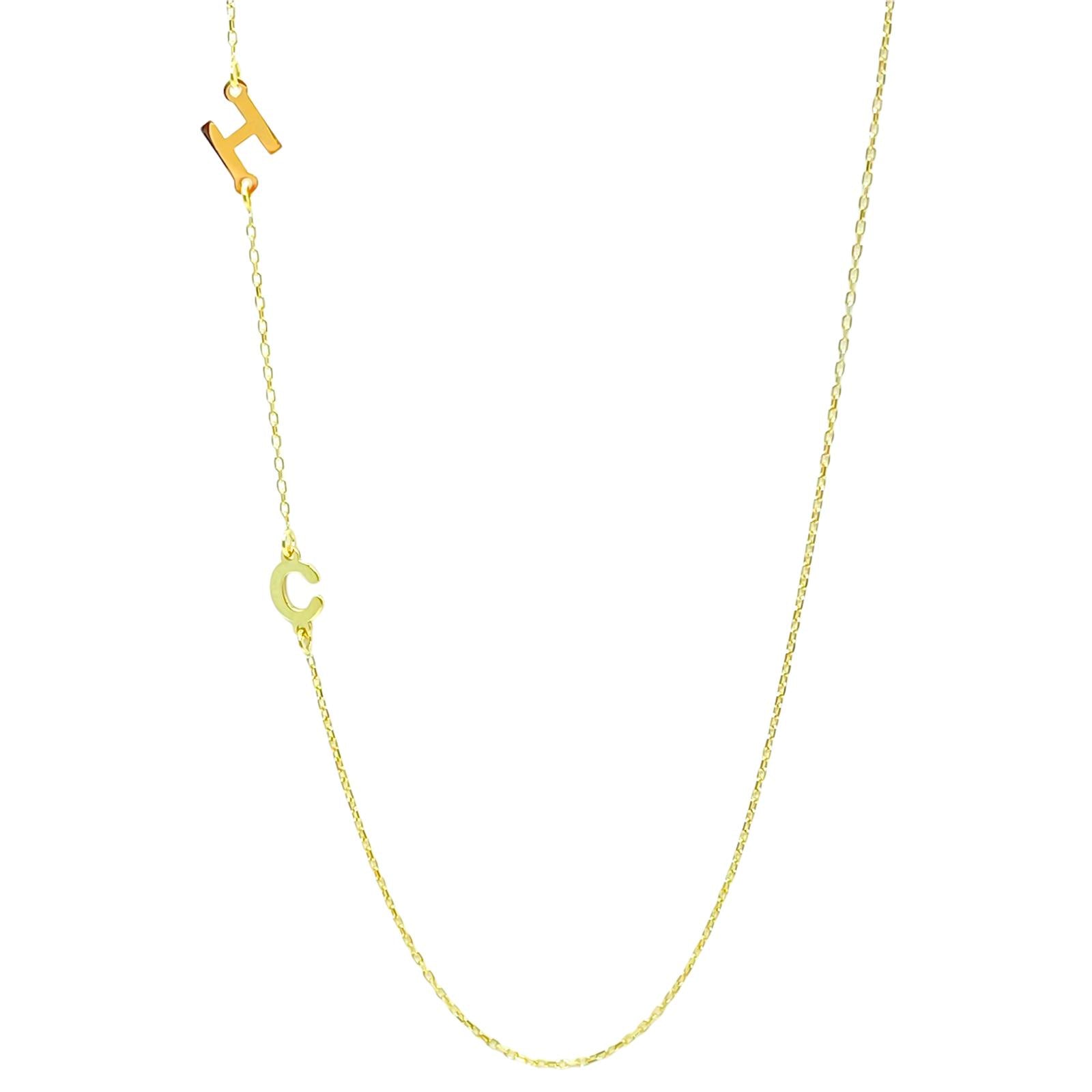 Mini Çift Harf Lazer kesim Kolye