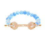 Natural Blue Stone Baguette Lock Bracelet