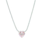 قلادة على شكل قلب وردي على شكل حرف X