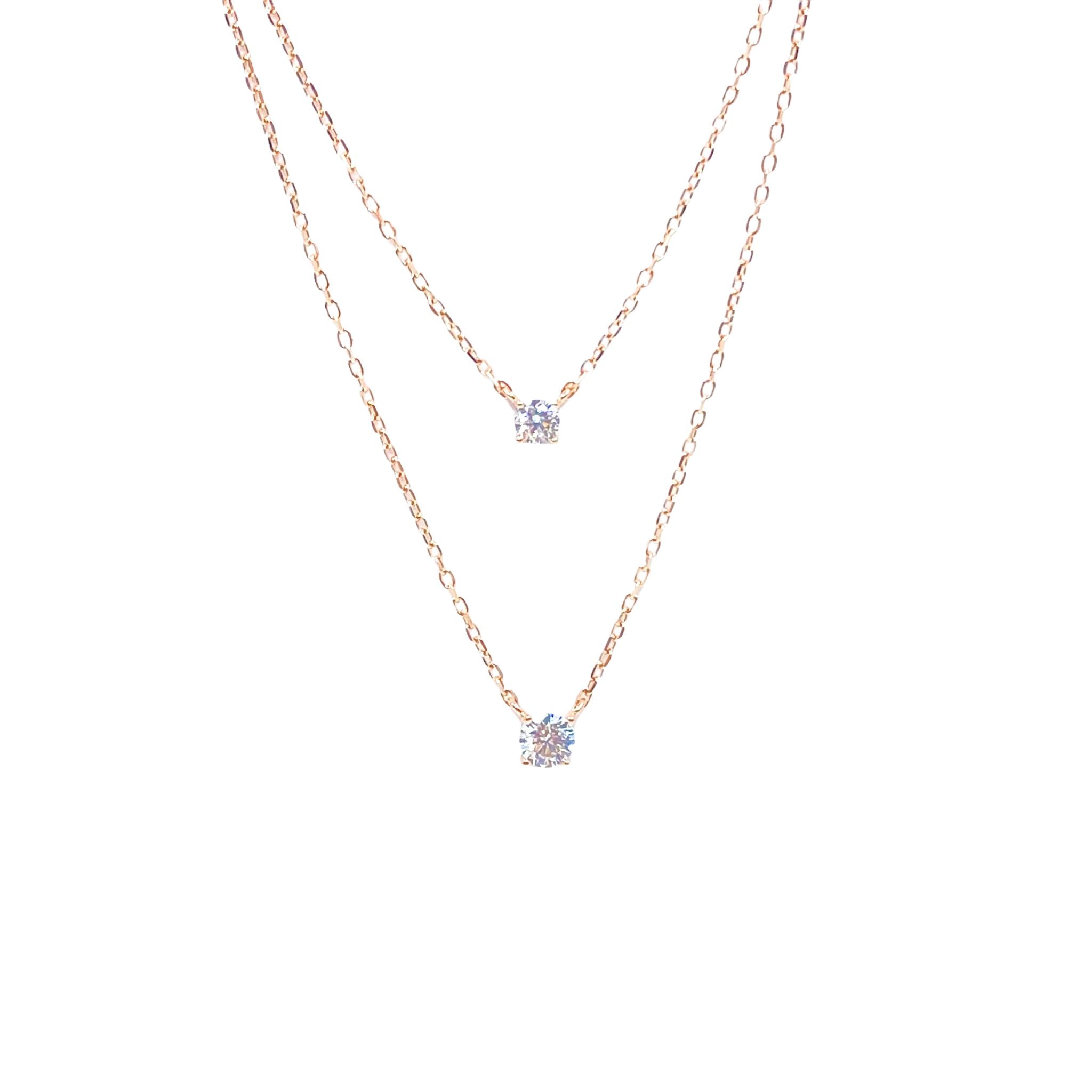 قلادة ليليبت سوليتير مزدوجة