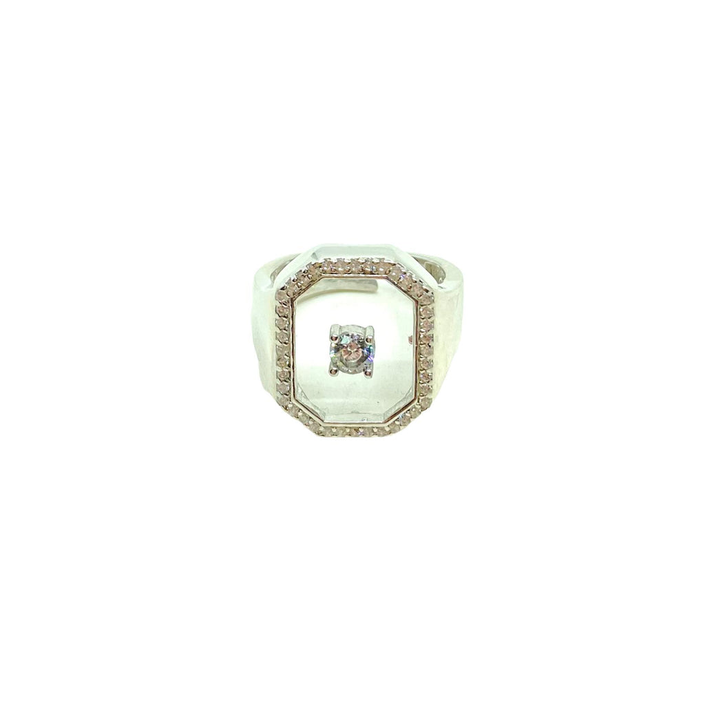 Glass Solitaire M Ring