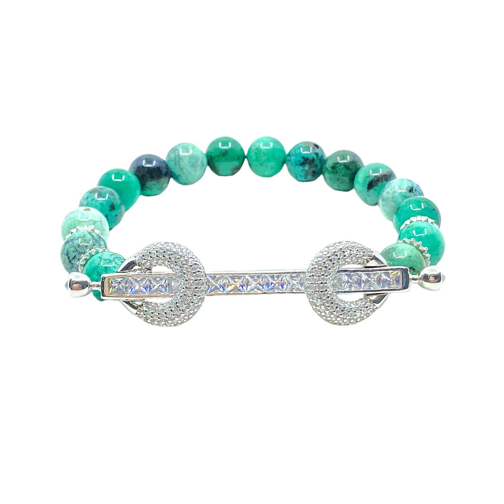 Natural Stone Lock Baguette Nw Bracelet