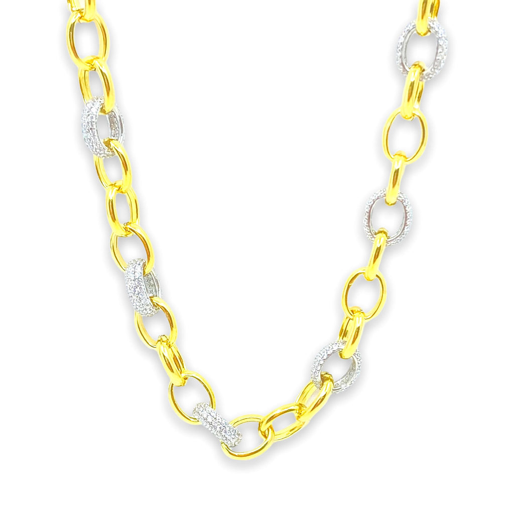 قلادة لوزية ثنائية اللون